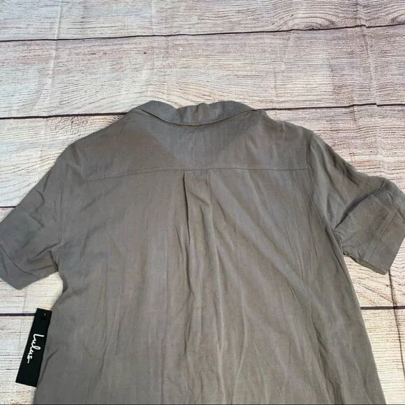 NEW lulu’s Green Button Up Dress Size Small - Picture 8 of 10